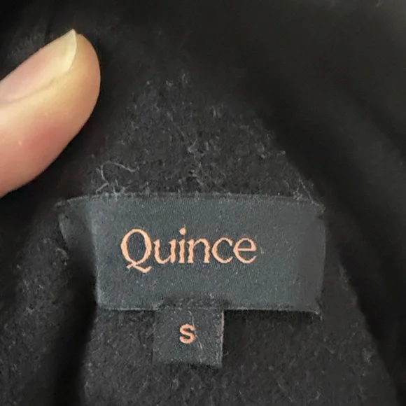 👘 Quince 👘 Double-Faced Merino Wool Scarf Coat Black S - Picture 16 of 16